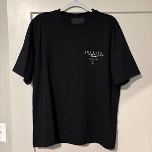 Prada Men's Jersey Logo Graphic T-Shirt